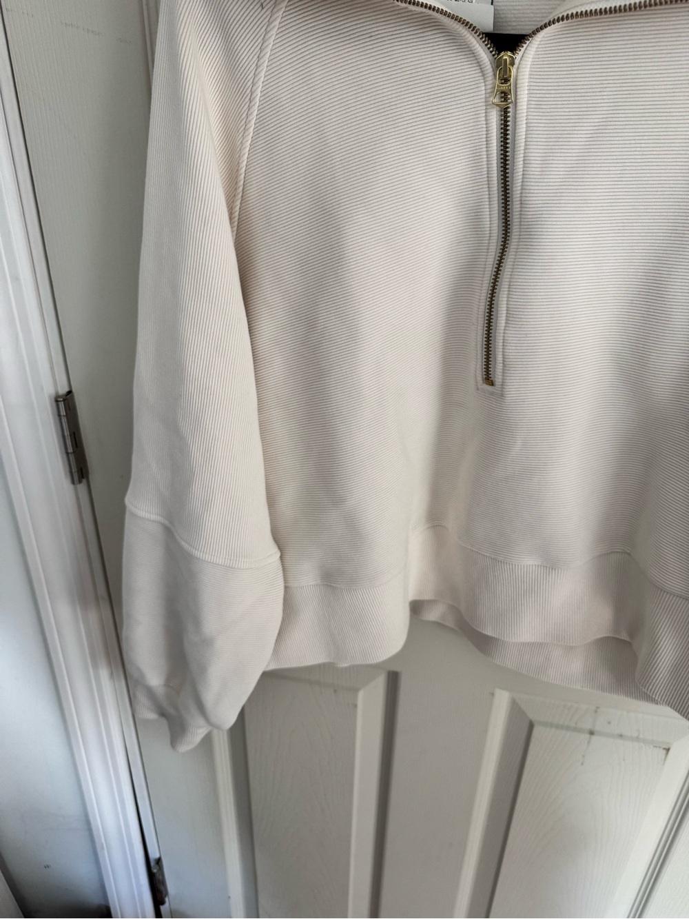 Varley Vine Half Zip Ottoman Rib Knit Pullover Ivory White VAR00485 Womens Sz XL - Picture 6 of 14